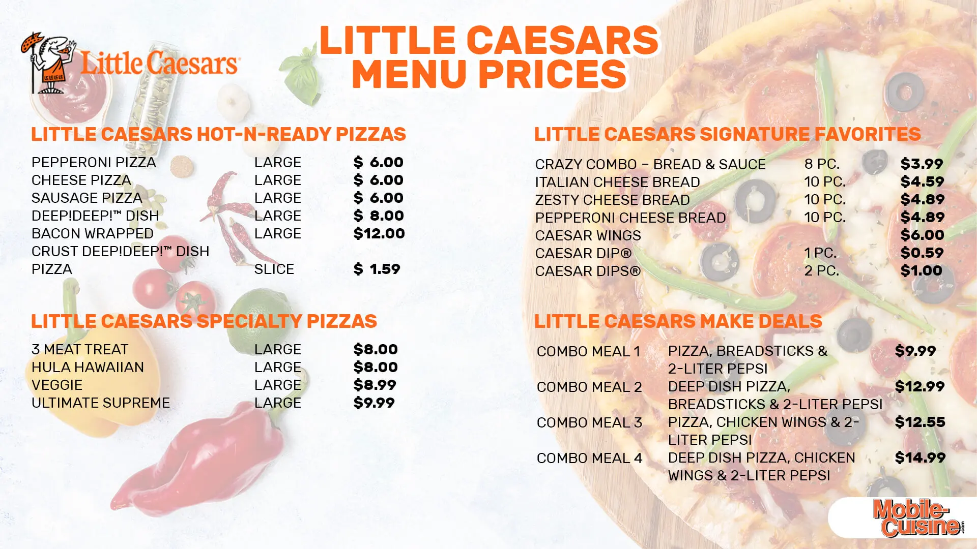 precio pizza little cesar - Cuánto cuesta la pizza Little Caesars en USA