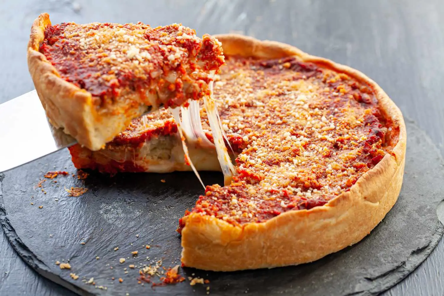 deep-dish chicago-style pizza - How deep is Chicago-style pizza