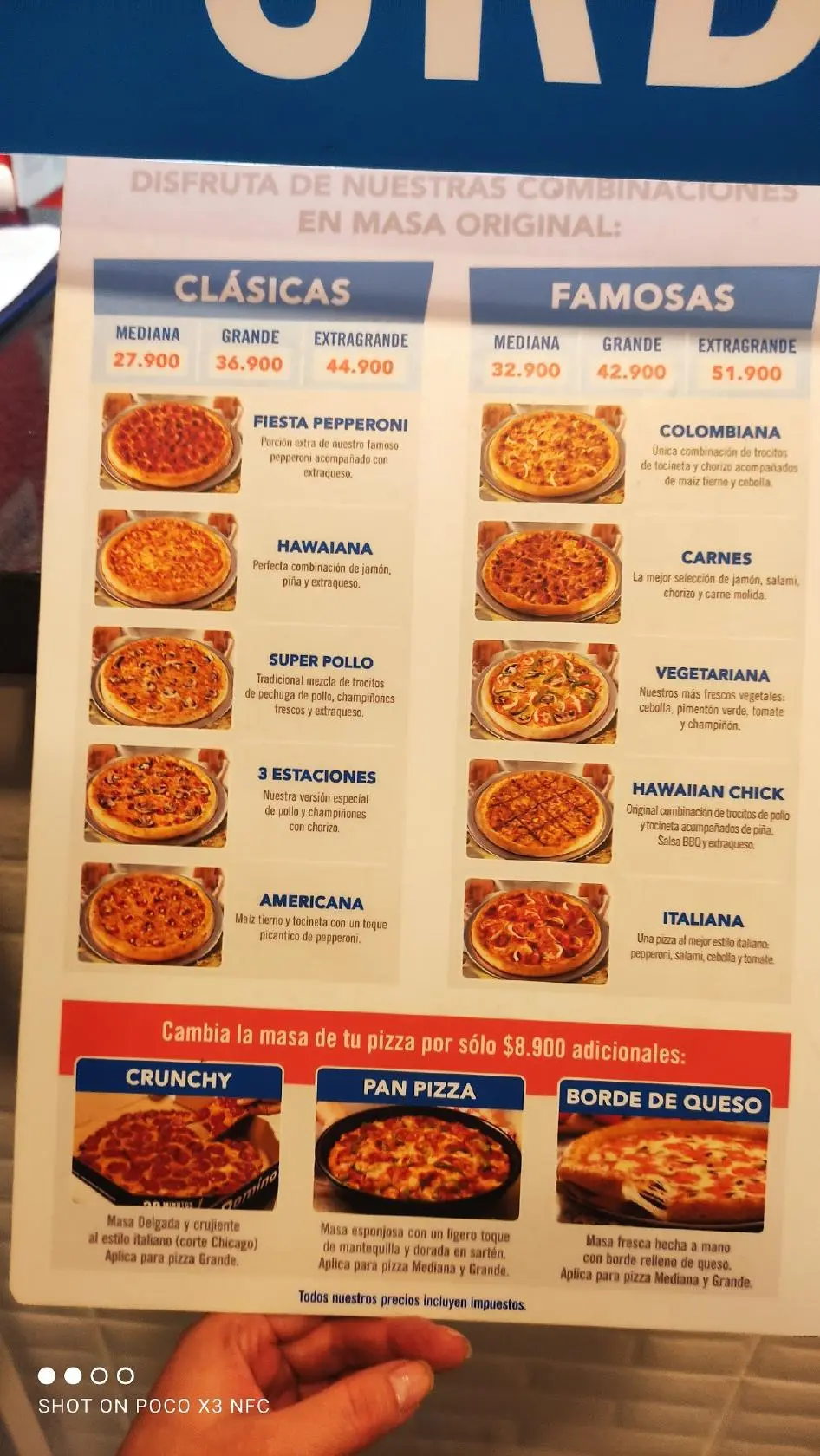 carta de domino's pizza colombia - Que trae la pizza colombiana de Domino's